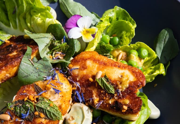 Halloumi Salad with Dukkah & Extra Virgin Rapeseed Oil