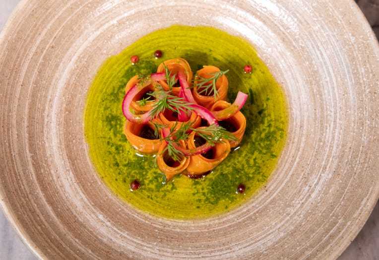 Smoked Carrot Slices Made With Smoked Oil