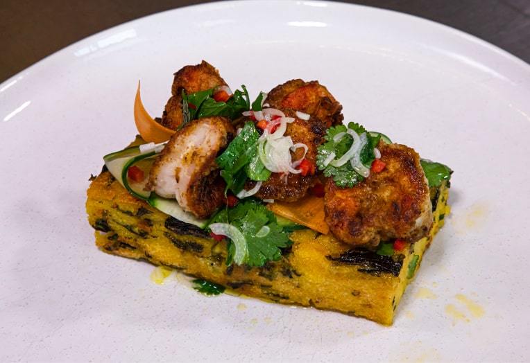 Southern Style Prawns and Polenta