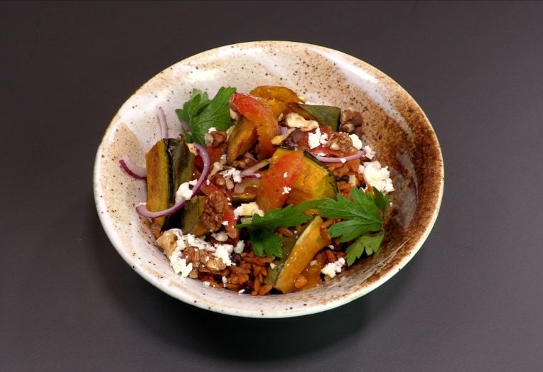 Caramelised Pumpkin, Spelt & Feta Salad