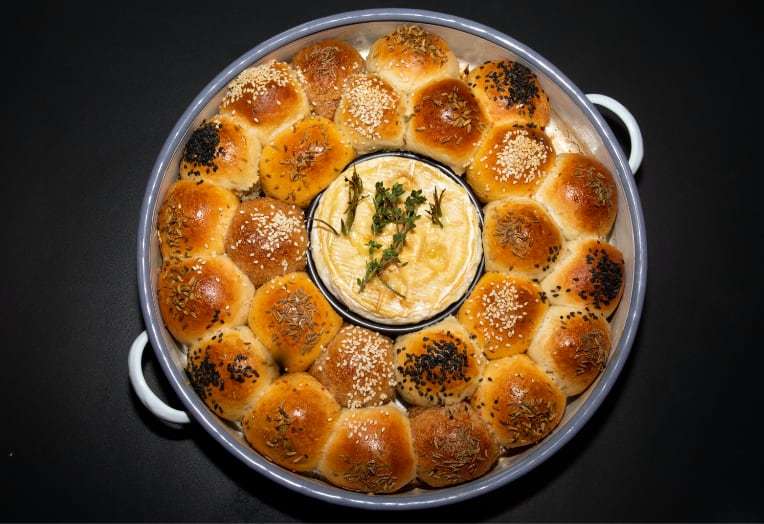 Baked Camembert with a Bread Wreath