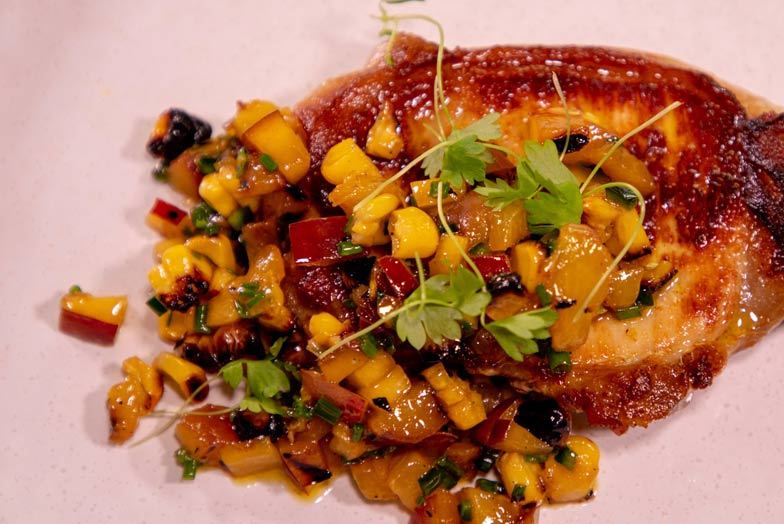 Charred Corn and Peach Salsa