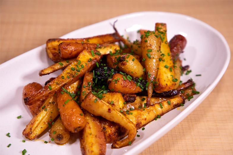 Garlic, Honey & Mustard Parsnips and Carrots