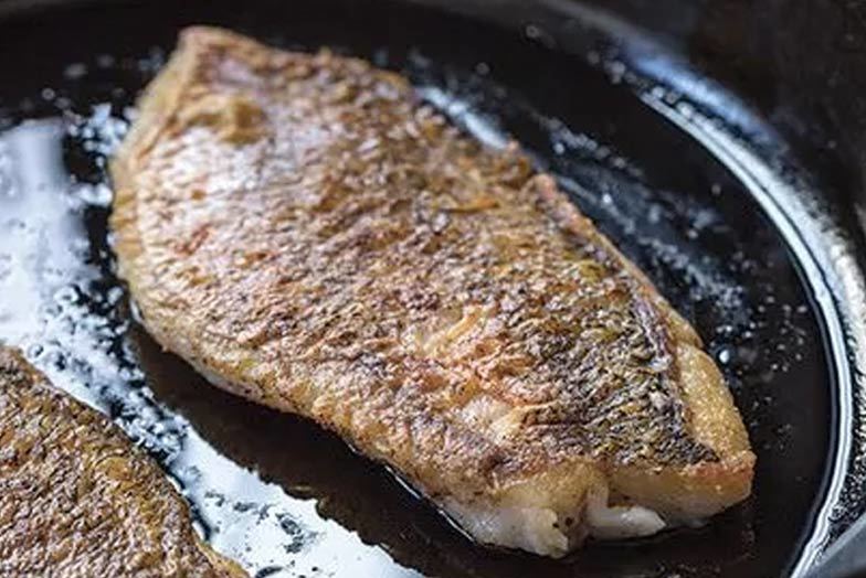 Pan Fried Sea Trout in Smoked Oil with Steamed Green Vegetables